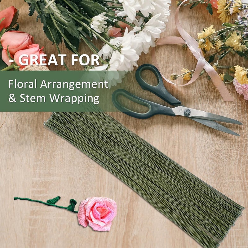 Coidea 300 PCS Floral Wire Stems, 22 Gauge 14 Inch Flexible Green Craft Floral Stems Flower Wire for DIY Artificial Flower Making, Wrapping and Floral Arrangements - Image 5